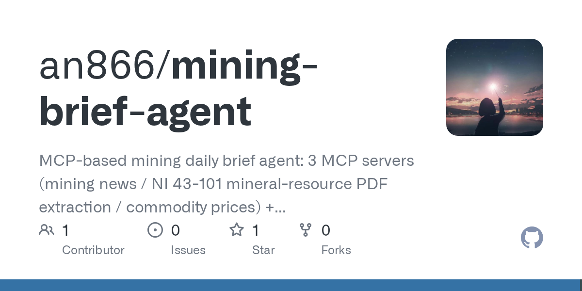 Mining Brief Agent — Design skill for Claude Code