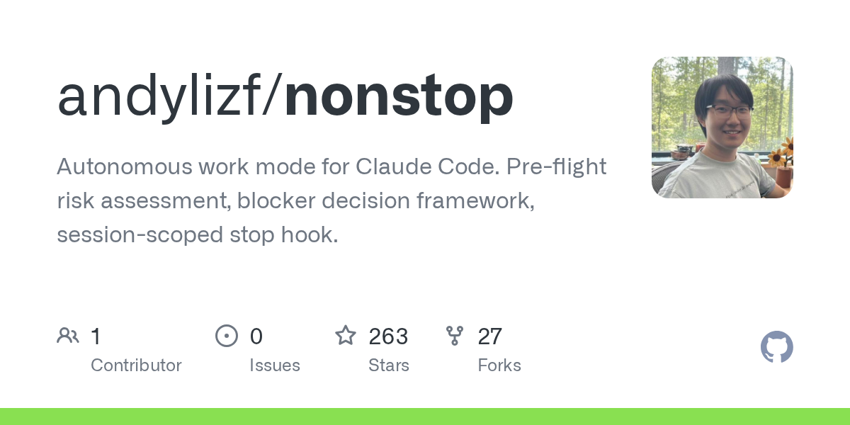 Nonstop — Development skill for Claude Code