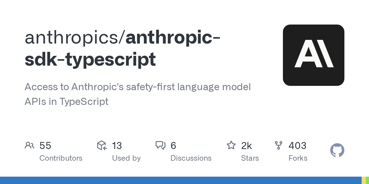 Anthropic SDK TypeScript — AI skill for Claude Code