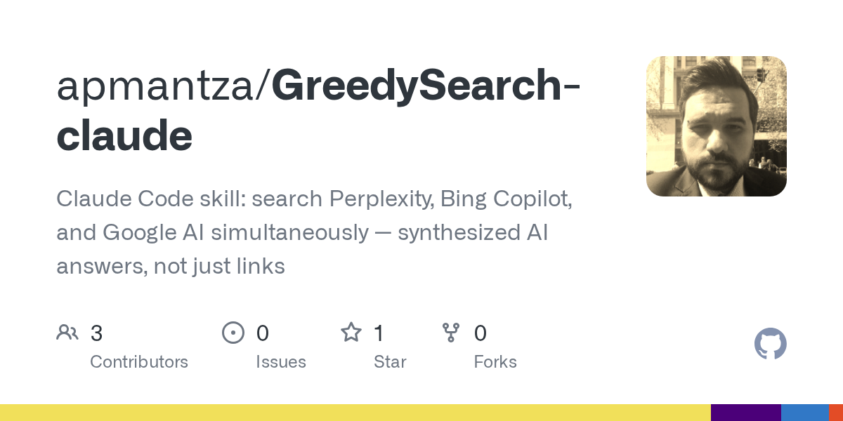 GreedySearch Claude — AI skill for Claude Code