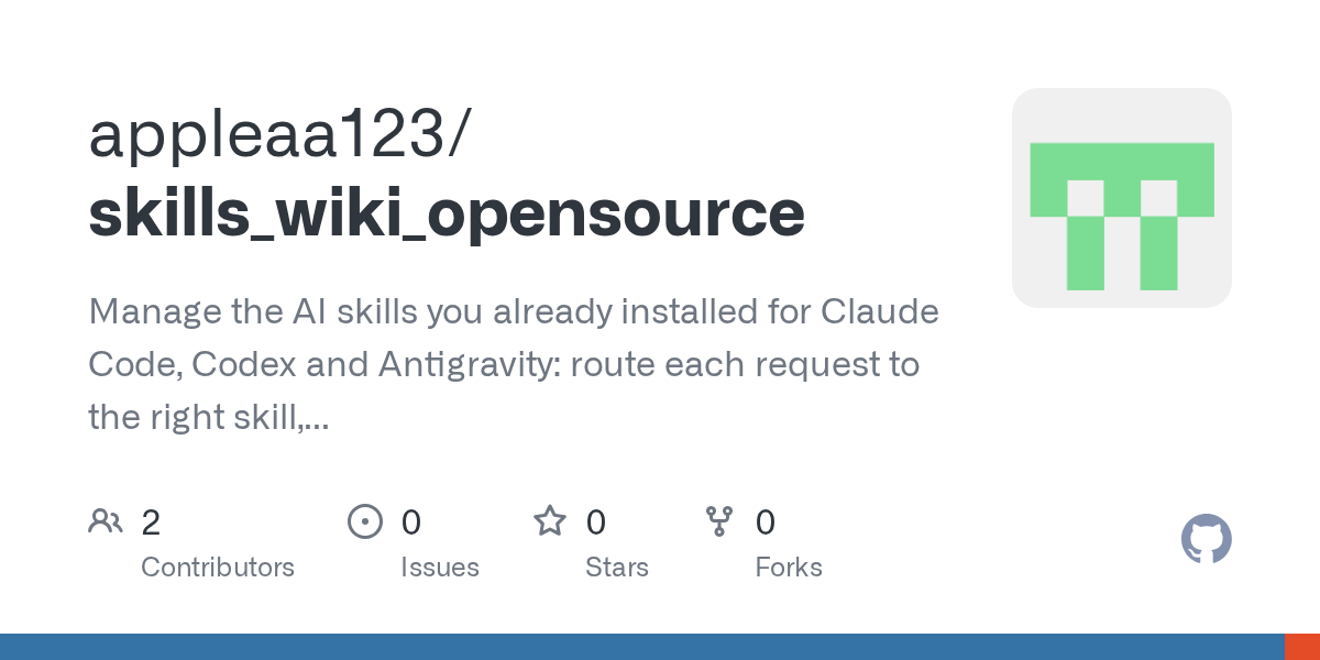 Skills Wiki Opensource — AI skill for Claude Code