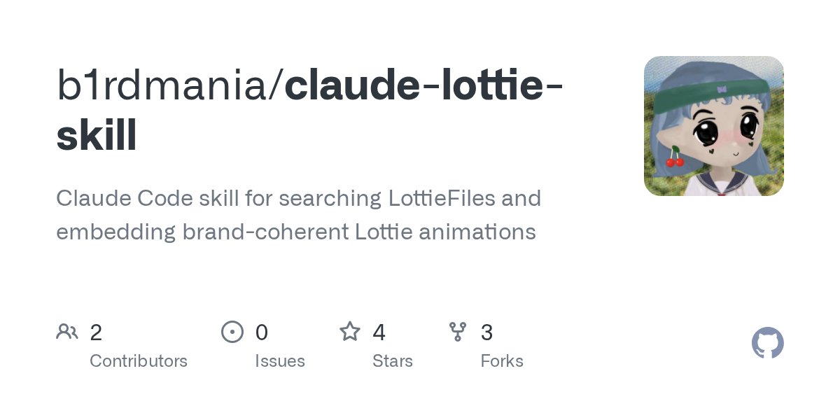 Claude Lottie Skill — AI skill for Claude Code