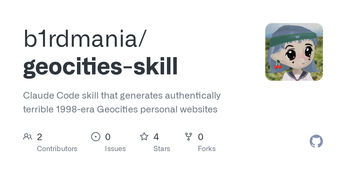 Geocities Skill — Development skill for Claude Code