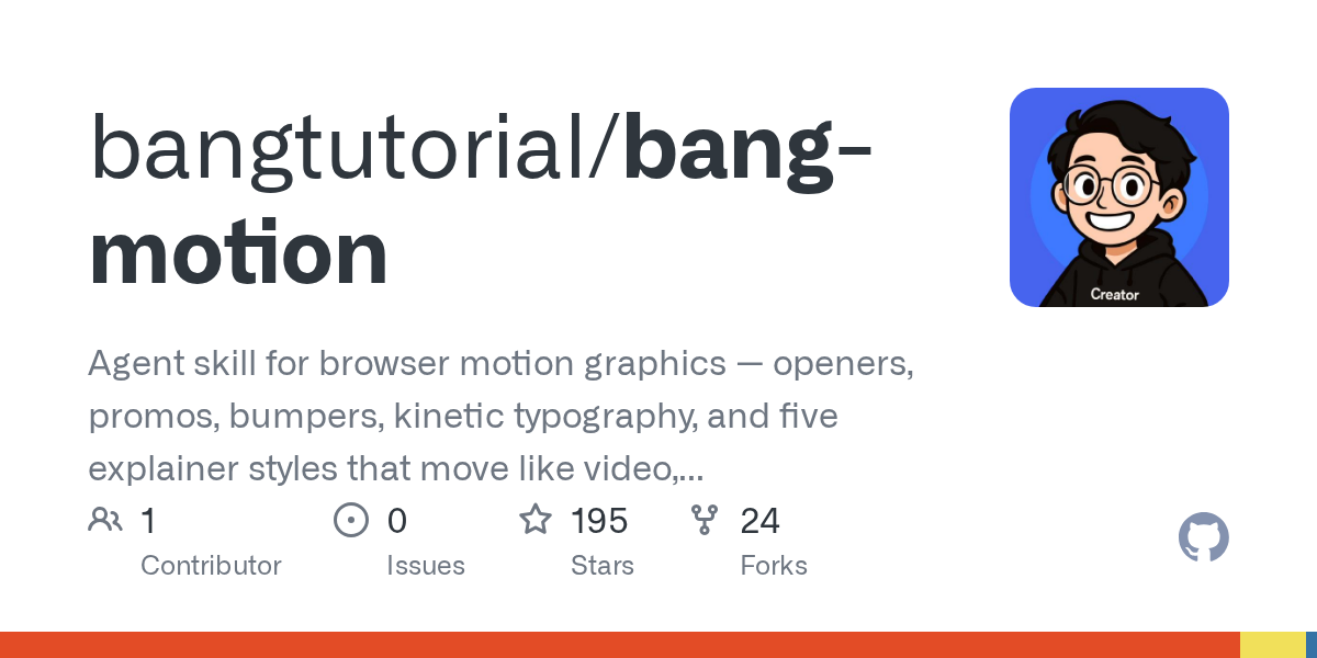 Bang Motion — Development skill for Claude Code