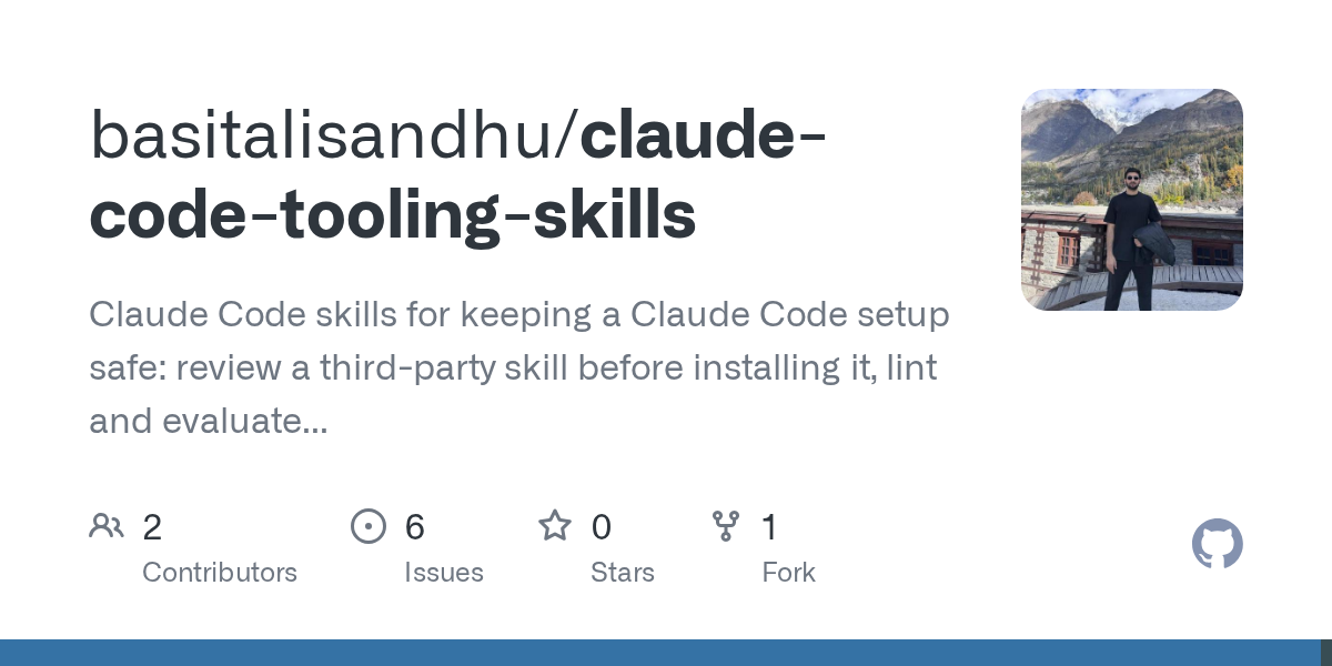 Claude Code Tooling Skills — Security skill for Claude Code