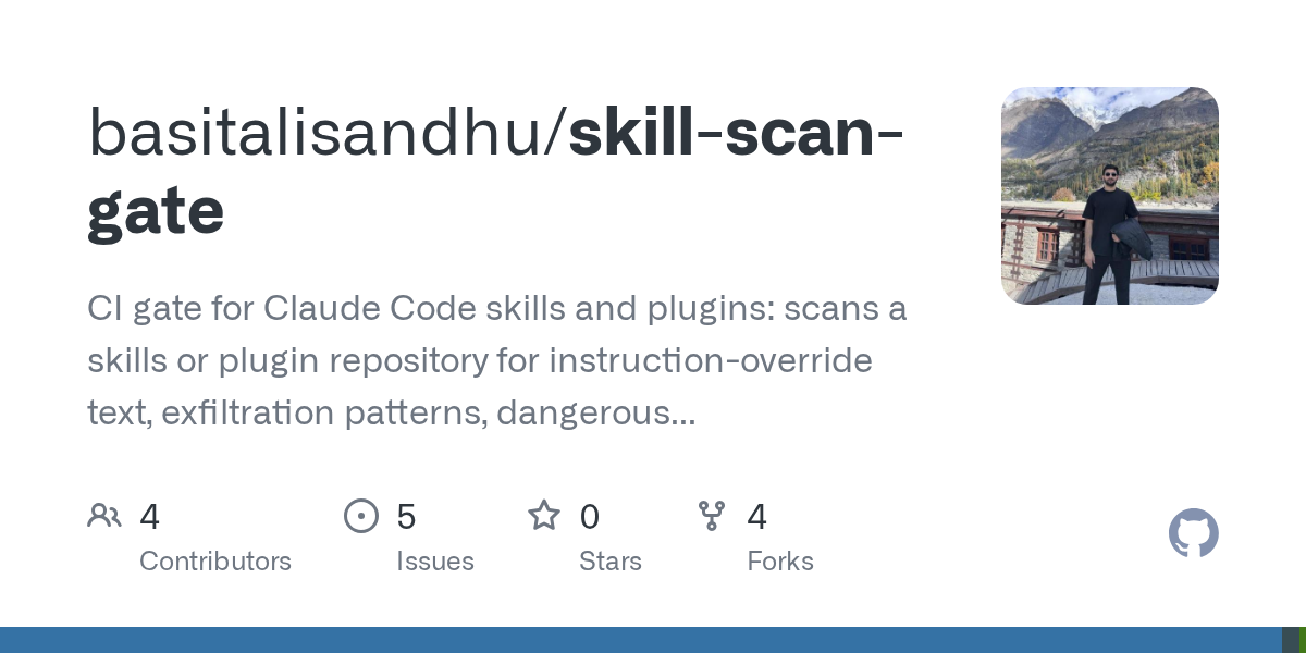 Skill Scan Gate — Development skill for Claude Code