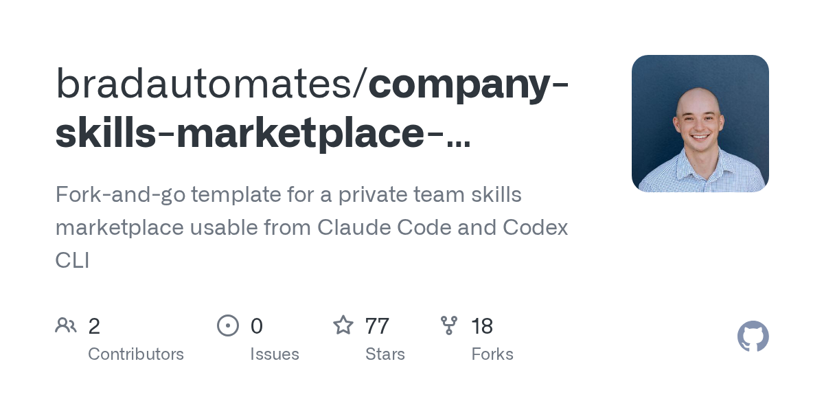 Company Skills Marketplace Template — Development skill for Claude Code