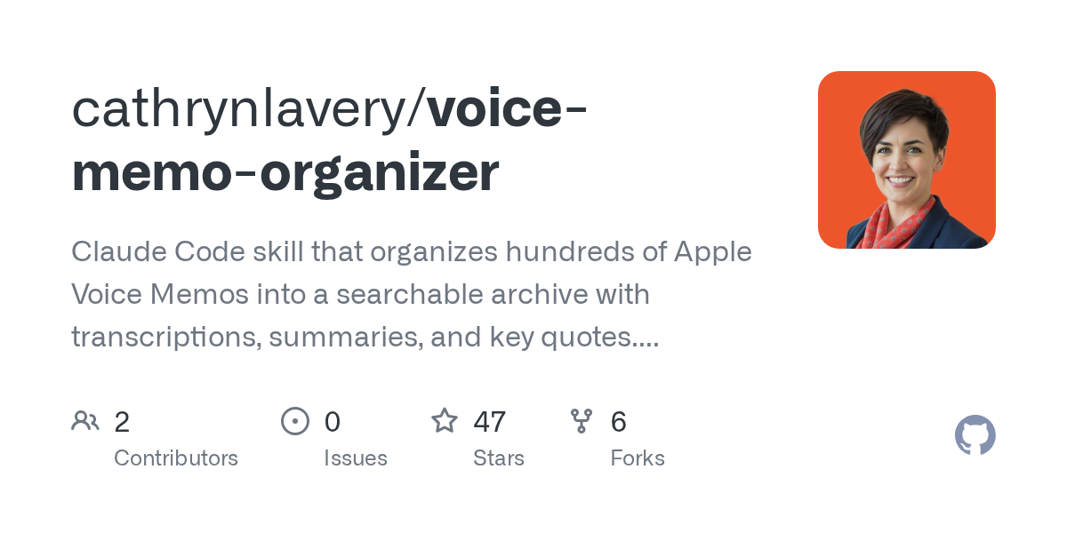 Voice Memo Organizer — Development skill for Claude Code