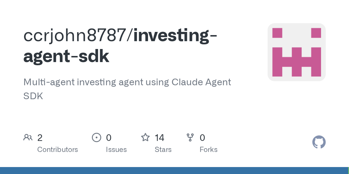 Investing Agent SDK — Development skill for Claude Code