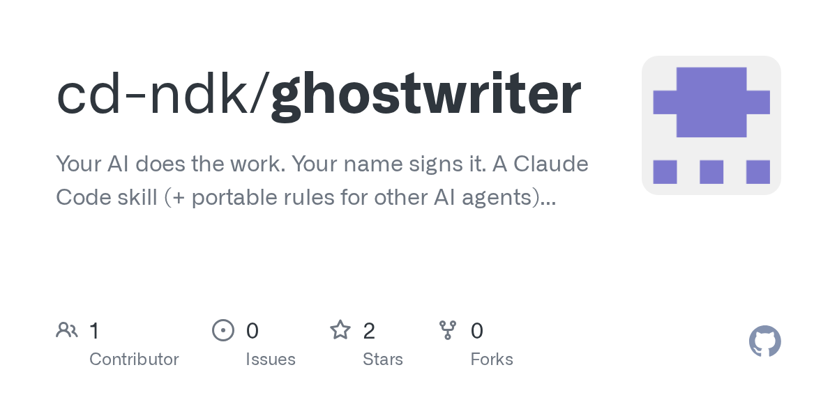 Ghostwriter — AI skill for Claude Code
