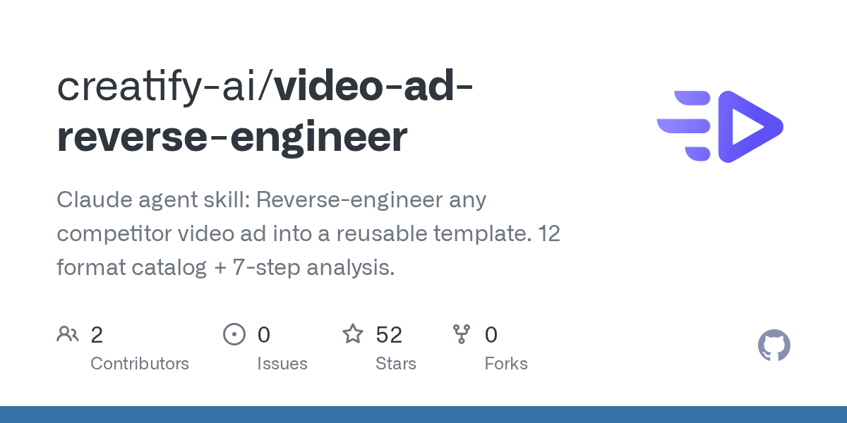 Video Ad Reverse Engineer — Code Quality skill for Claude Code