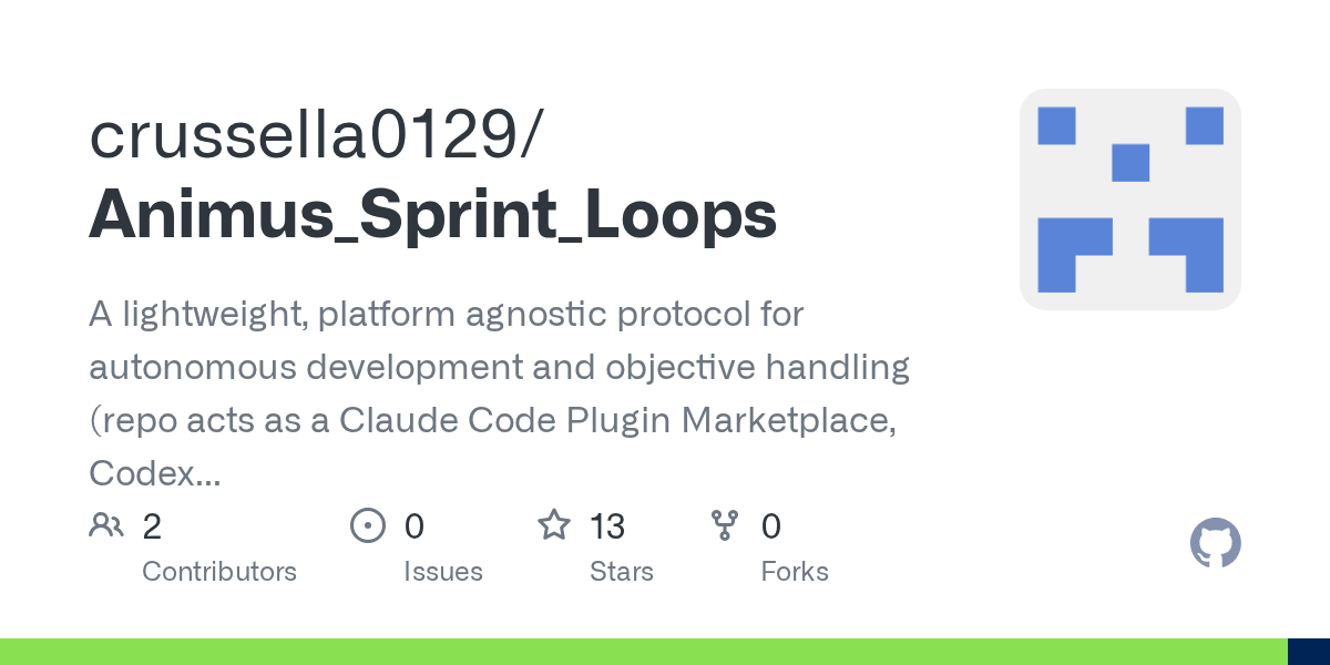 Animus Sprint Loops — Development skill for Claude Code