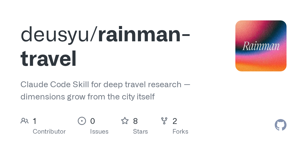 Rainman Travel — Development skill for Claude Code