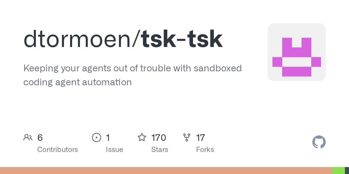 Tsk - AI Agent Task Manager And Sandbox — DevOps & Infrastructure agent for Claude Code