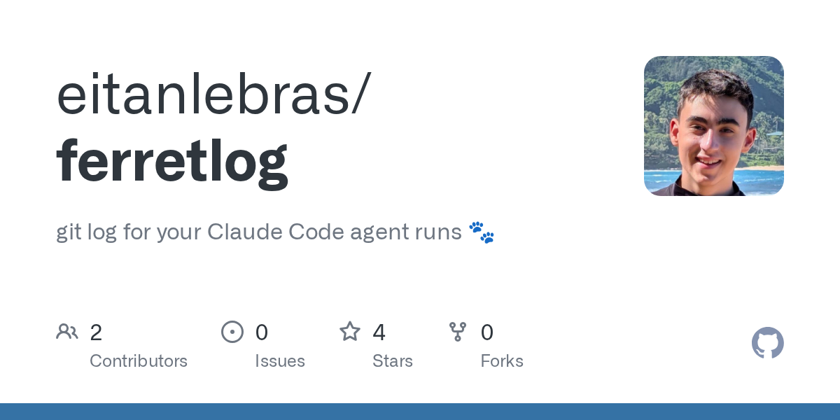 Ferretlog — Git skill for Claude Code