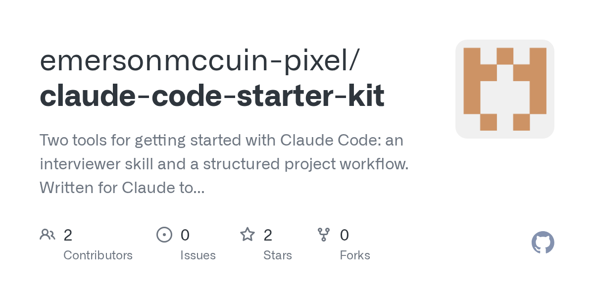 Claude Code Starter Kit — Productivity skill for Claude Code