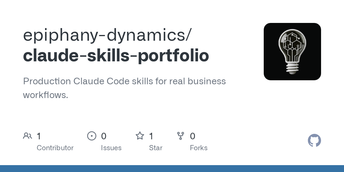 Claude Skills Portfolio — Development skill for Claude Code