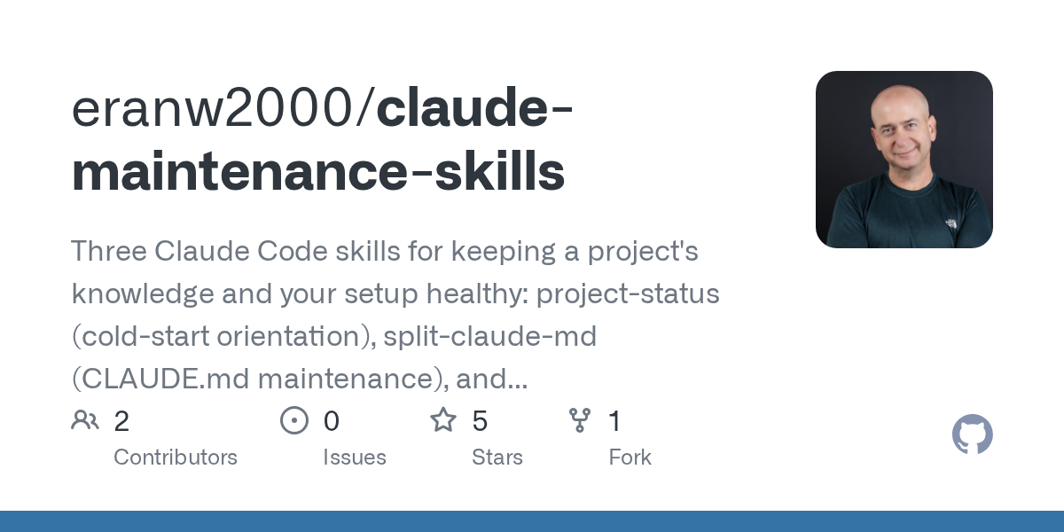 Claude Maintenance Skills — Development skill for Claude Code