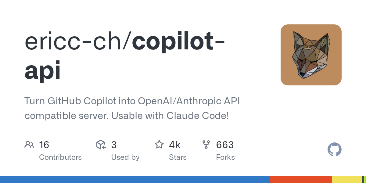 Copilot API — Git skill for Claude Code
