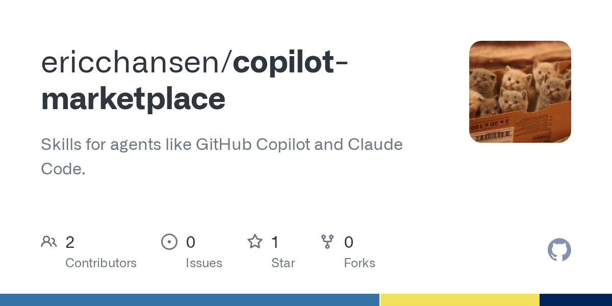 Copilot Marketplace — Git skill for Claude Code