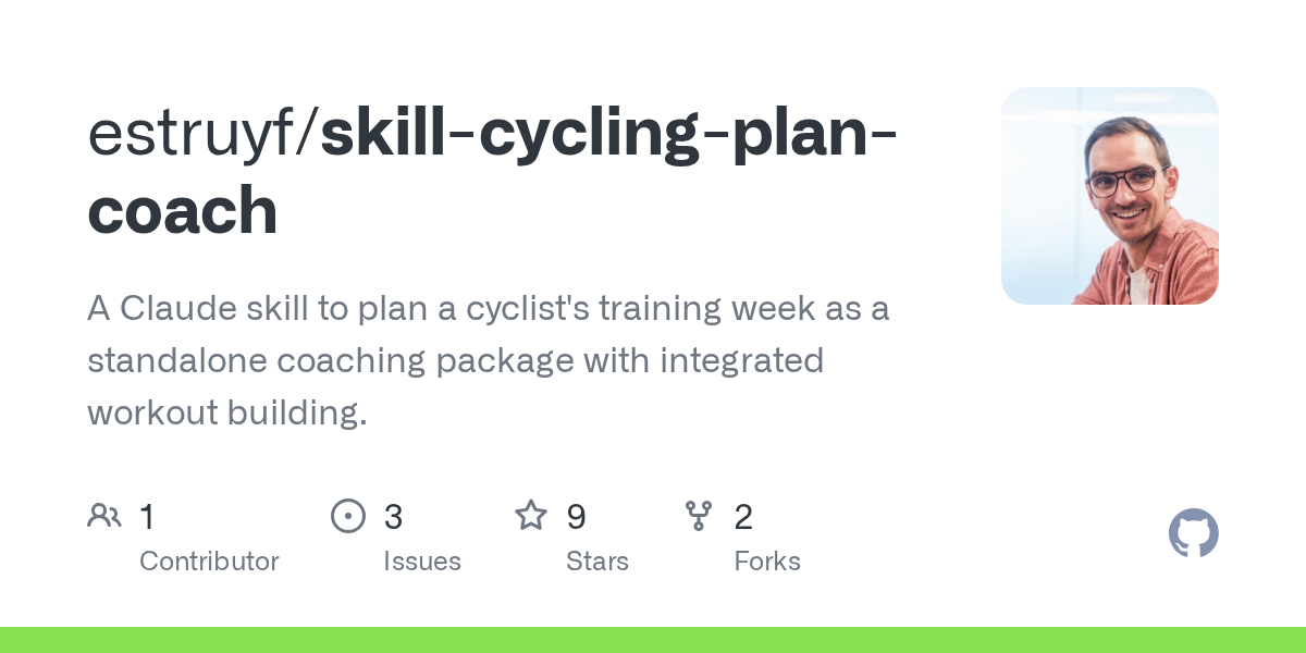 Skill Cycling Plan Coach — Development skill for Claude Code