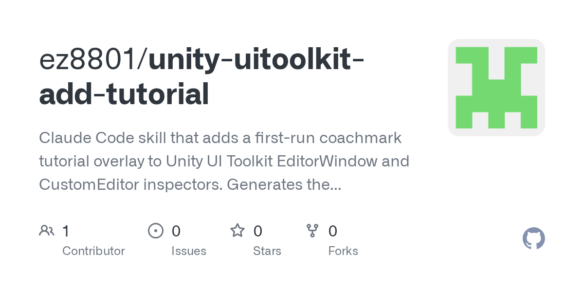 Unity Uitoolkit Add Tutorial — Design skill for Claude Code