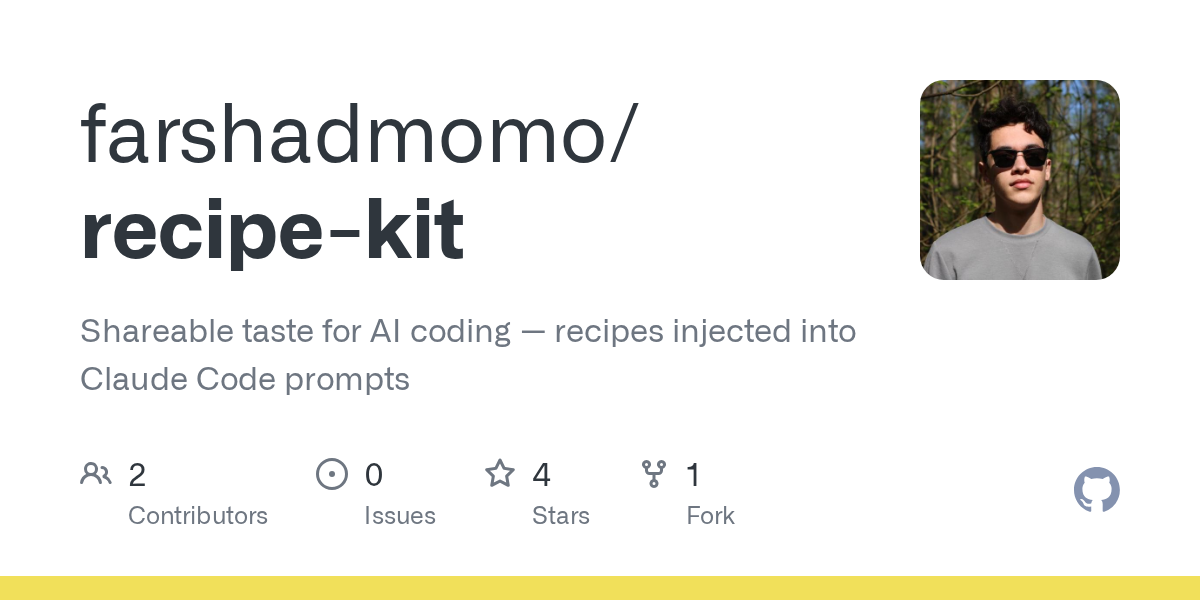 Recipe Kit — AI skill for Claude Code
