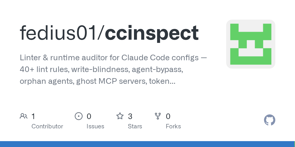 Ccinspect — Code Quality skill for Claude Code