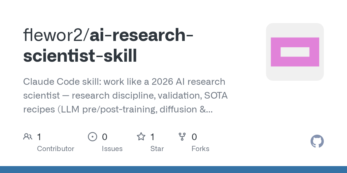 AI Research Scientist Skill — AI skill for Claude Code