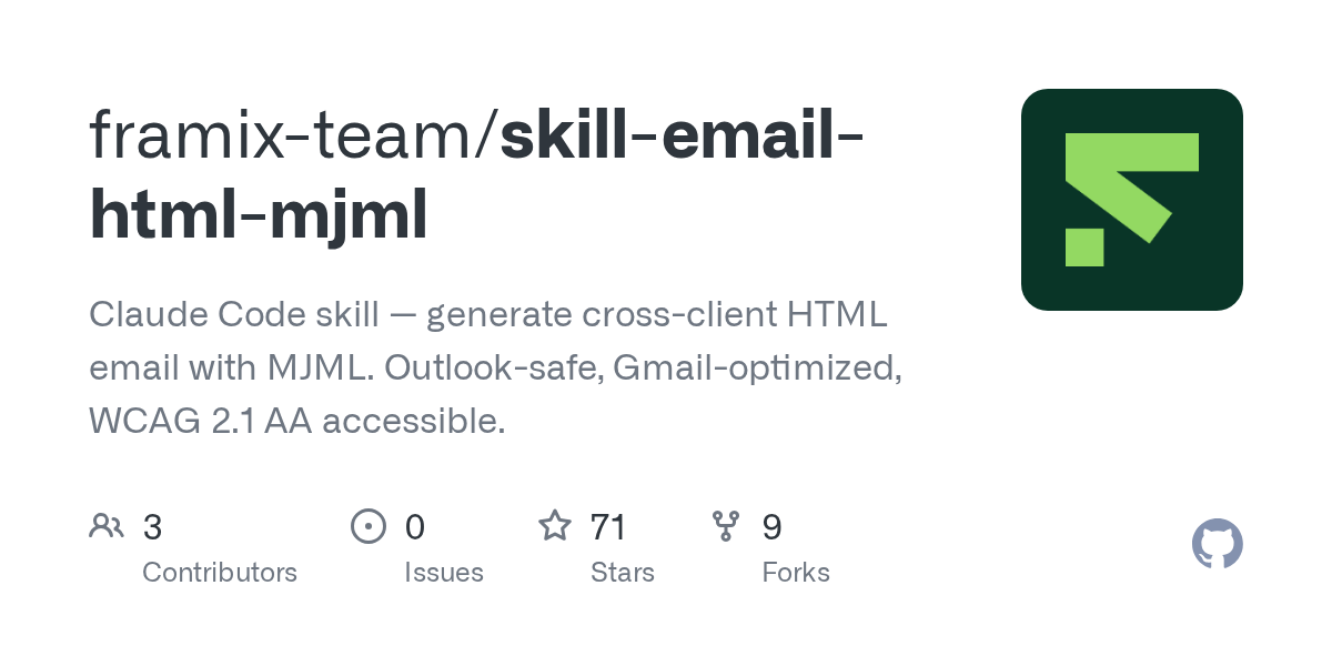Email HTML Mjml — Communication skill for Claude Code