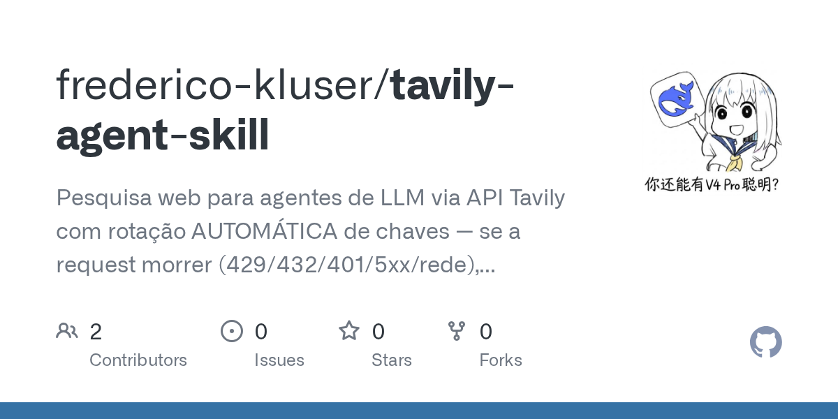 Tavily Agent Skill — AI skill for Claude Code