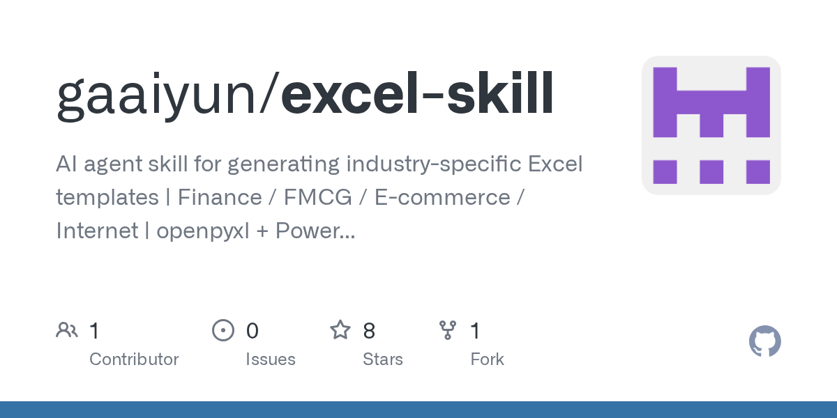 Excel Skill — AI skill for Claude Code