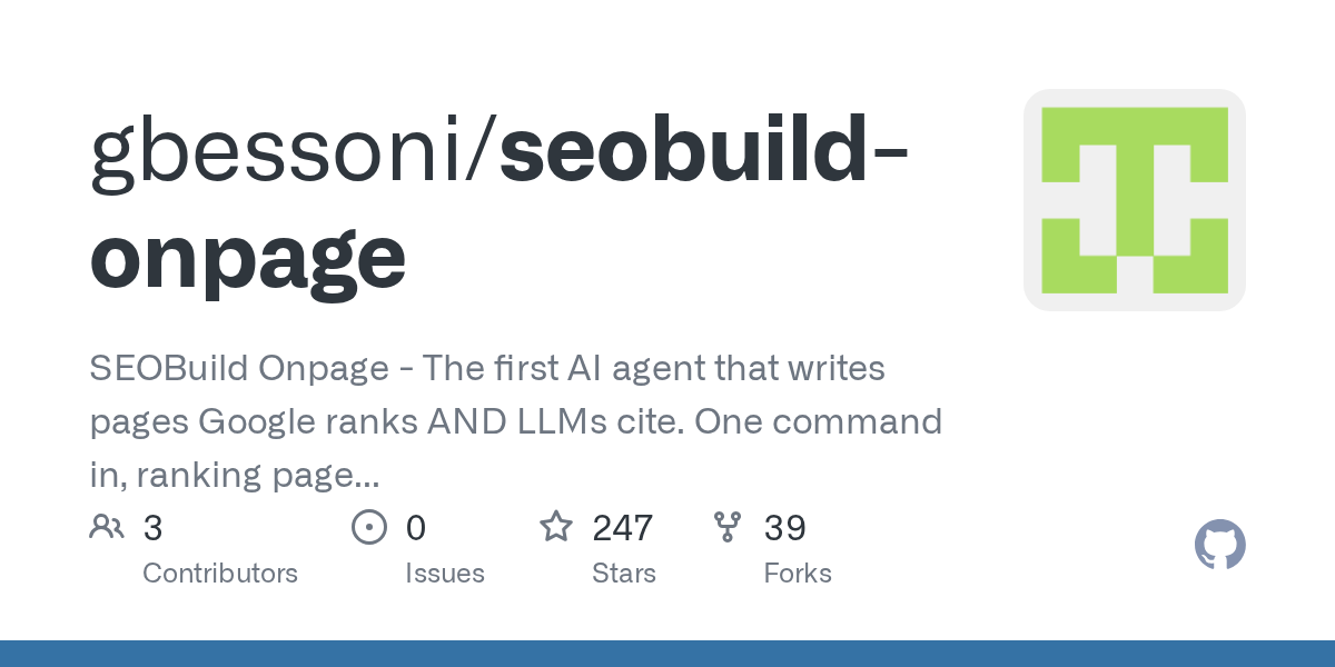 Seo-agi -- Generative Engine Optimization For AI Agents — AI skill for Claude Code