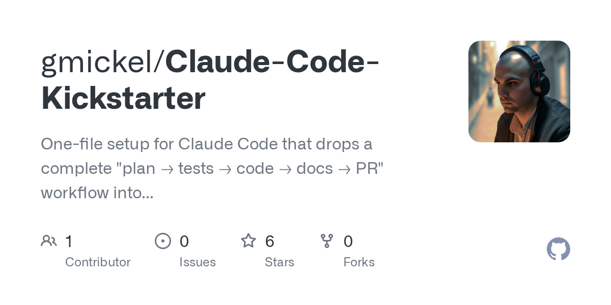 Claude Code Kickstarter — AI skill for Claude Code