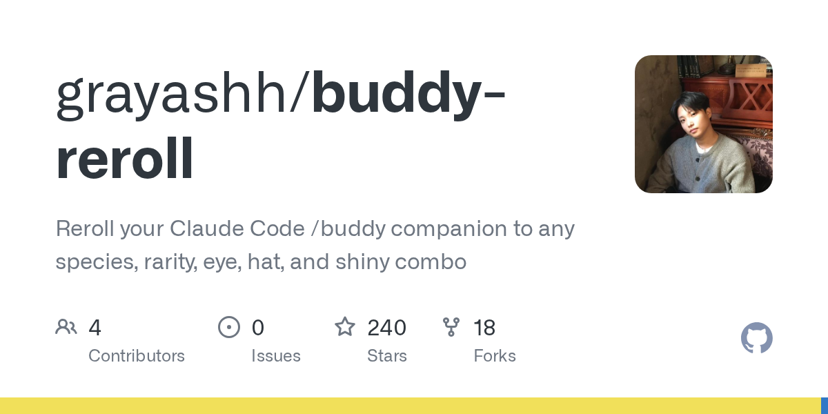 Buddy Reroll — Development skill for Claude Code