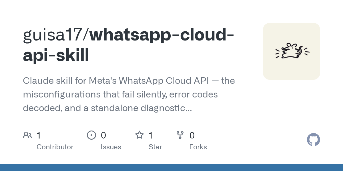 Whatsapp Cloud API Skill — Development skill for Claude Code