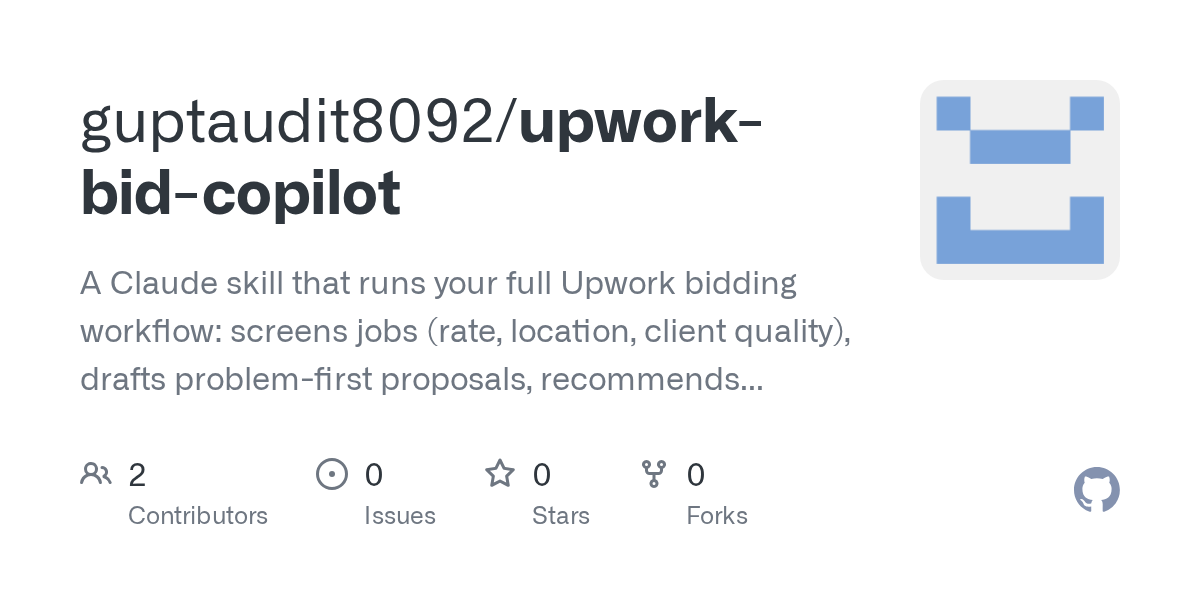 Upwork Bid Copilot — Productivity skill for Claude Code