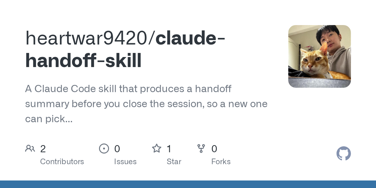 Claude Handoff Skill — Development skill for Claude Code