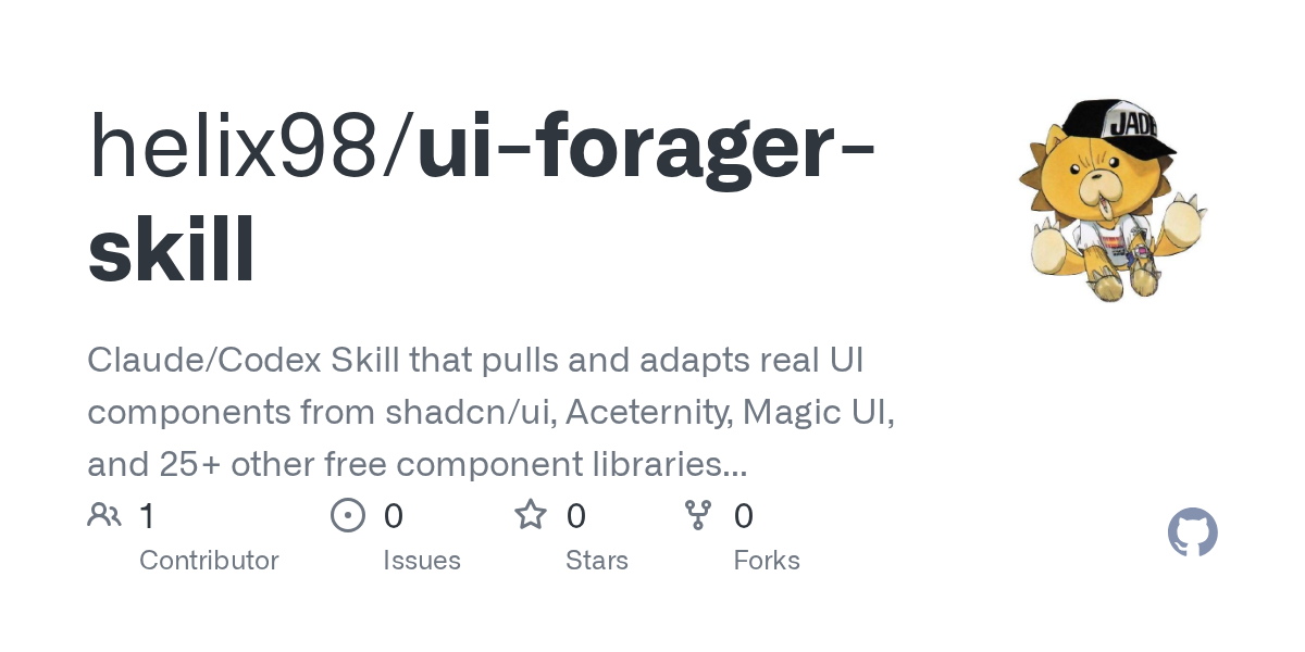 UI Forager Skill — Design skill for Claude Code
