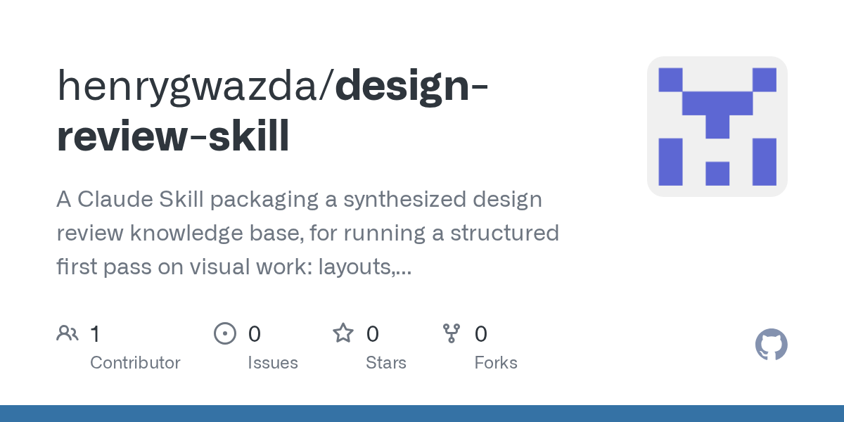 Design Review Skill — Design skill for Claude Code