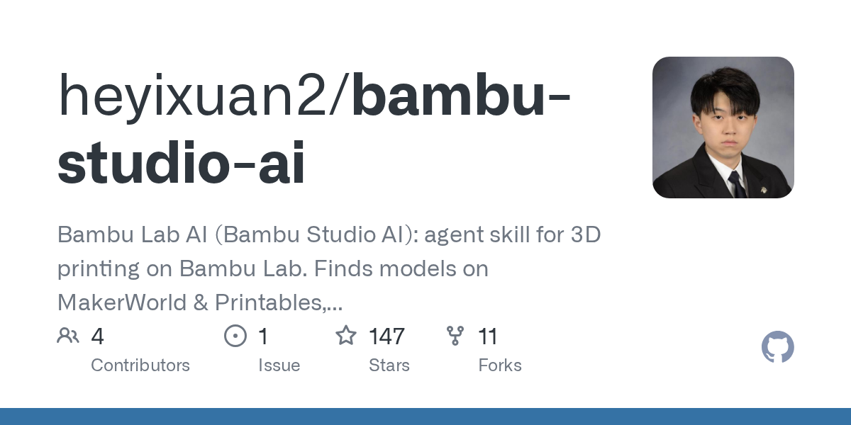 Bambu Studio AI — AI skill for Claude Code