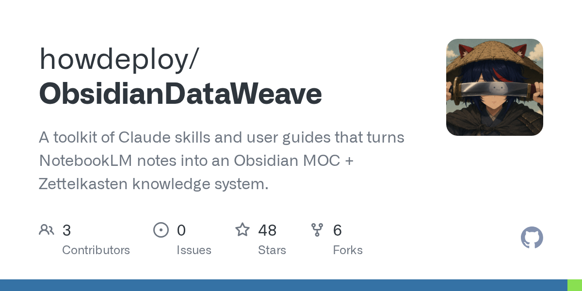 ObsidianDataWeave — Development skill for Claude Code