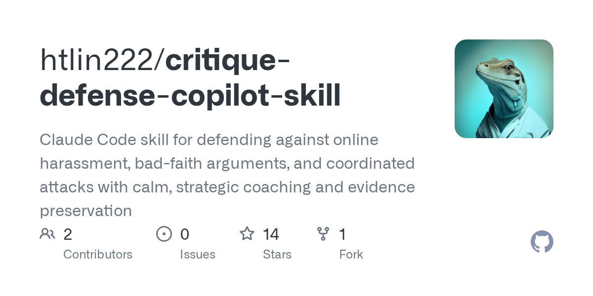 Critique Defense Copilot Skill — Development skill for Claude Code