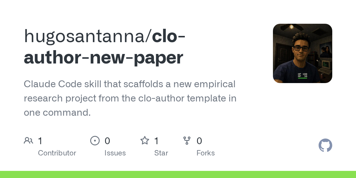 Clo Author New Paper — Development skill for Claude Code