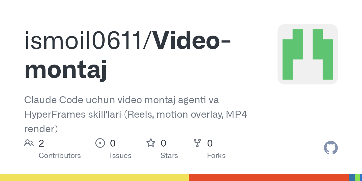 Video Montaj — Development agent for Claude Code