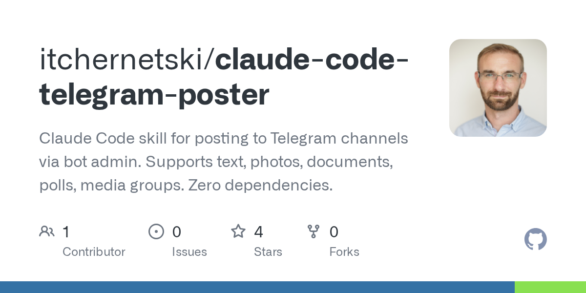 Claude Code Telegram Poster — Development skill for Claude Code