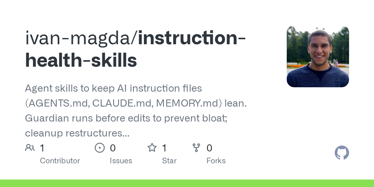 Instruction Health Skills — AI skill for Claude Code