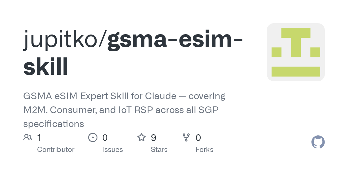 Gsma Esim Skill — Development skill for Claude Code