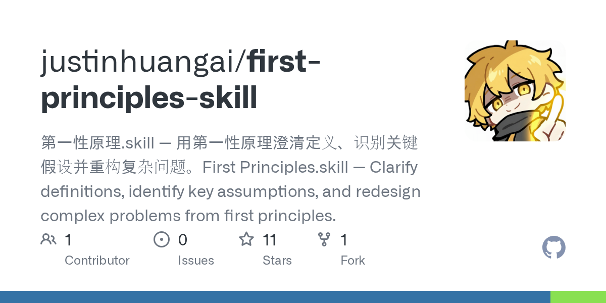 First Principles Skill — Development skill for Claude Code