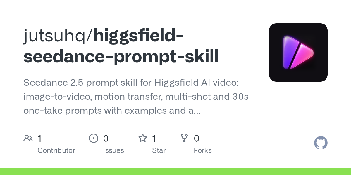 Higgsfield Seedance Prompt Skill — AI skill for Claude Code